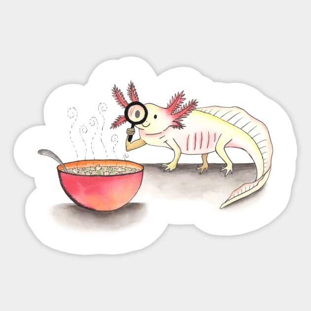 X is for Axolotl (kind of) Sticker by thewatercolorwood